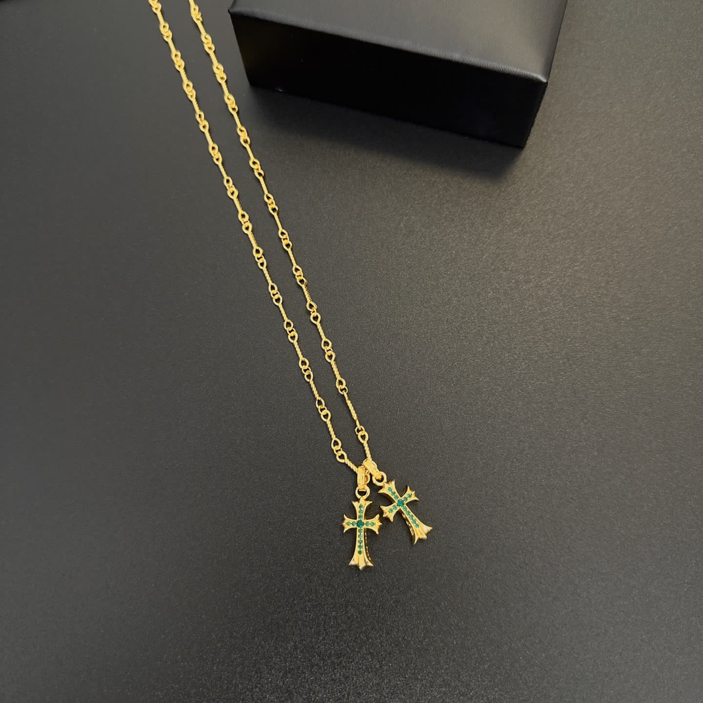 Chrome Hearts Chrone Designs Gold-Plated Cross Pendant Necklace
